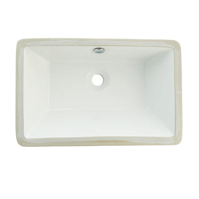 Elements of Design ELB21137 Rectangular Undermount Bathroom Sink, White
