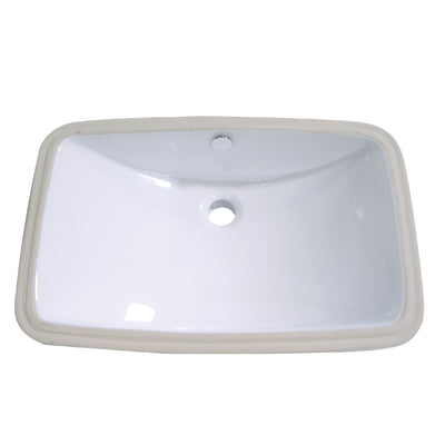 Elements of Design ELB24157 16-9/16" Ceramic Rectangular Undermount Bathroom Sink, White