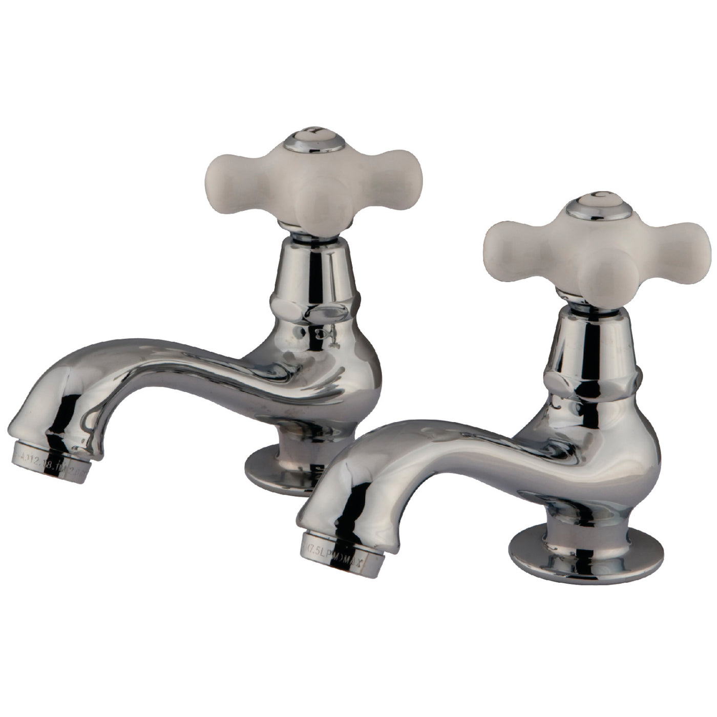 Elements of Design ES1101PX Basin Faucet with Porcelain Cross Handle, Polished Chrome