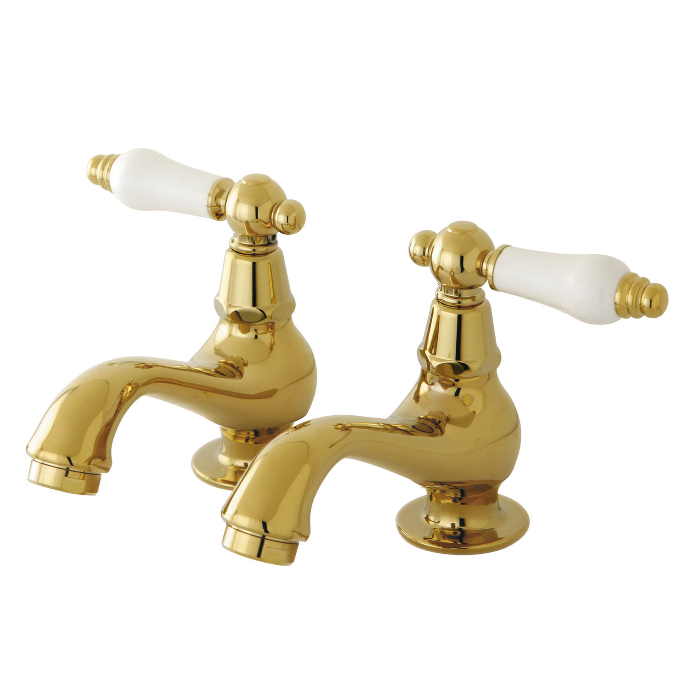 Elements of Design ES1102PL Basin Faucet with Porcelain Lever Handle, Polished Brass
