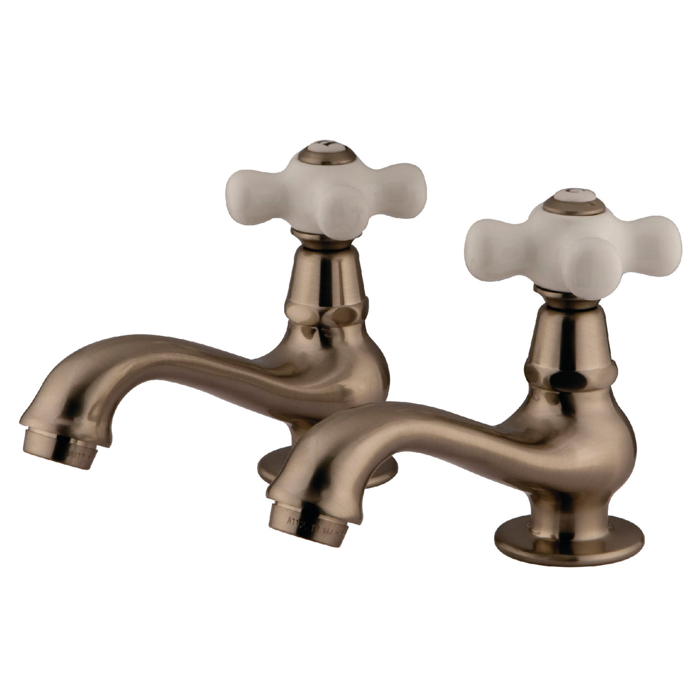 Elements of Design ES1108PX Basin Faucet with Porcelain Cross Handle, Brushed Nickel