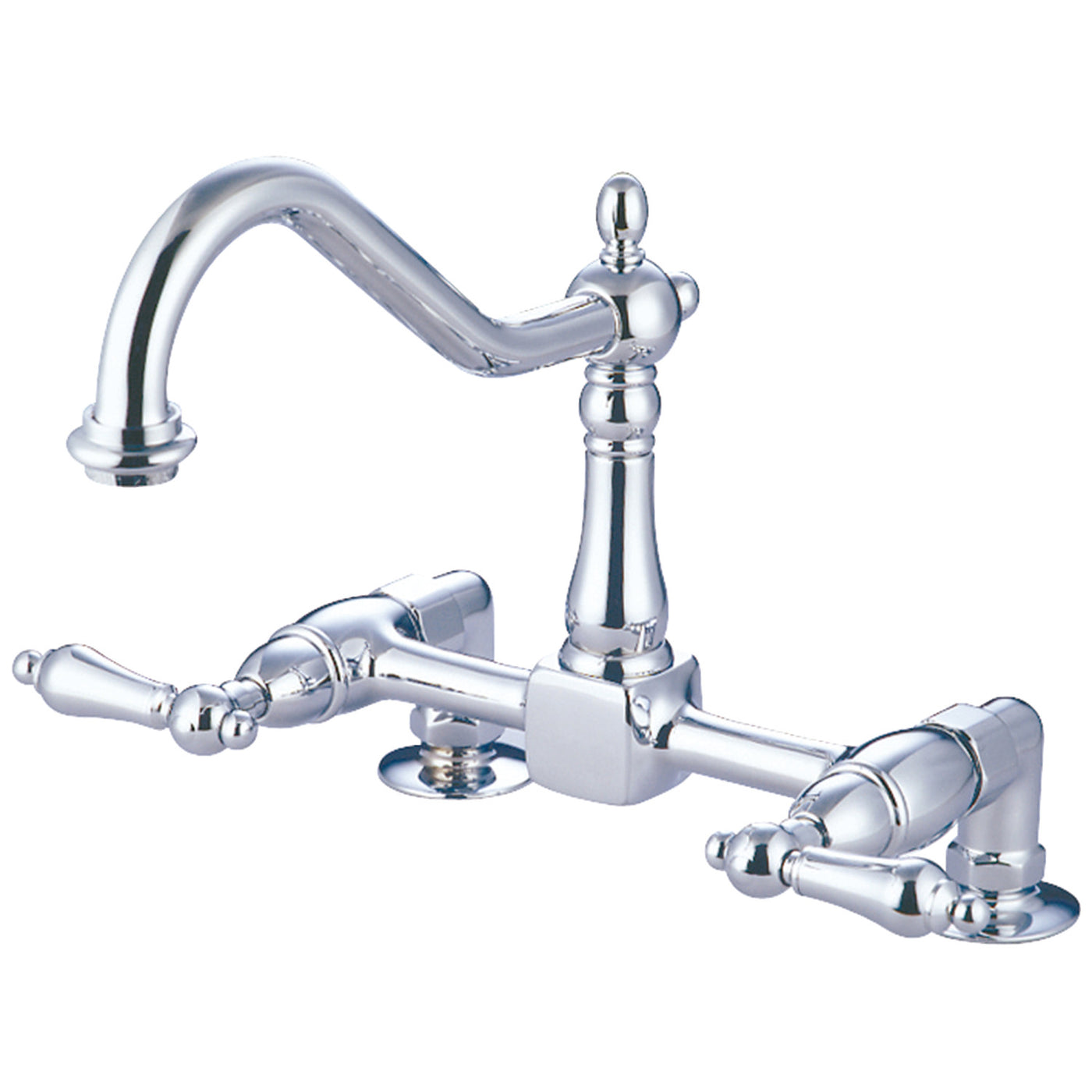 Elements of Design ES1141AL Two-Handle Bridge Kitchen Faucet, Polished Chrome
