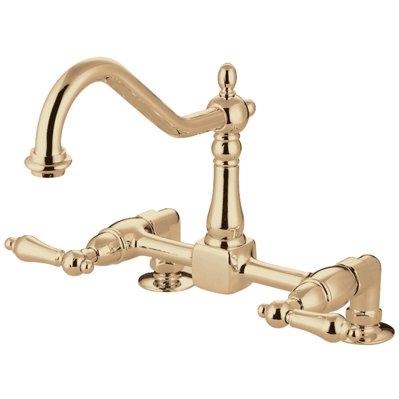 Elements of Design ES1142AL Two-Handle Bridge Kitchen Faucet, Polished Brass