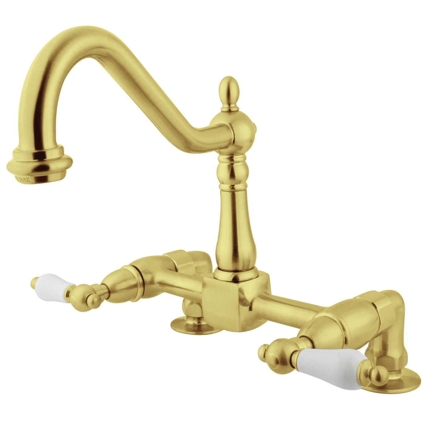 Elements of Design ES1142PL Two-Handle Bridge Kitchen Faucet, Polished Brass