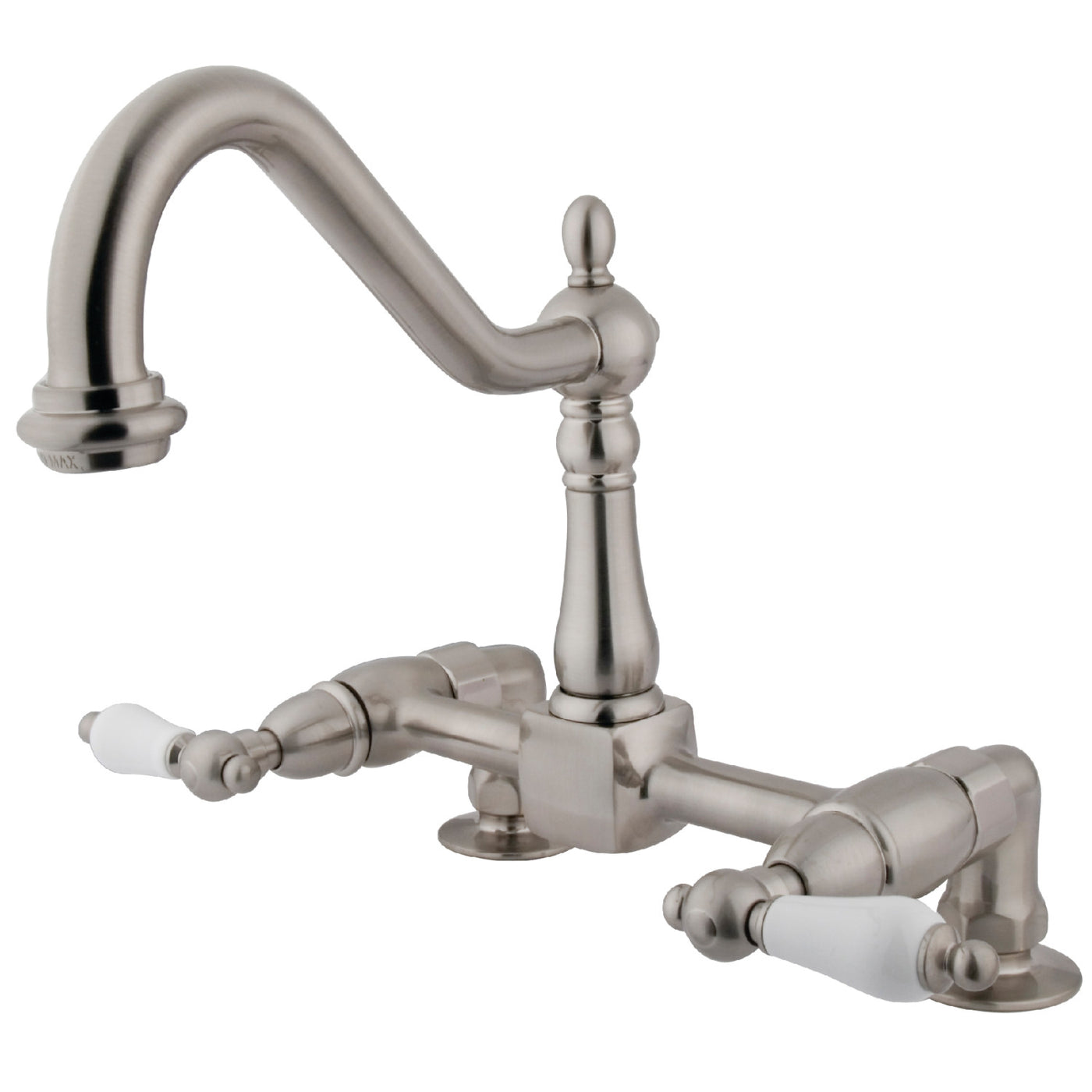 Elements of Design ES1148PL Two-Handle Bridge Kitchen Faucet, Brushed Nickel