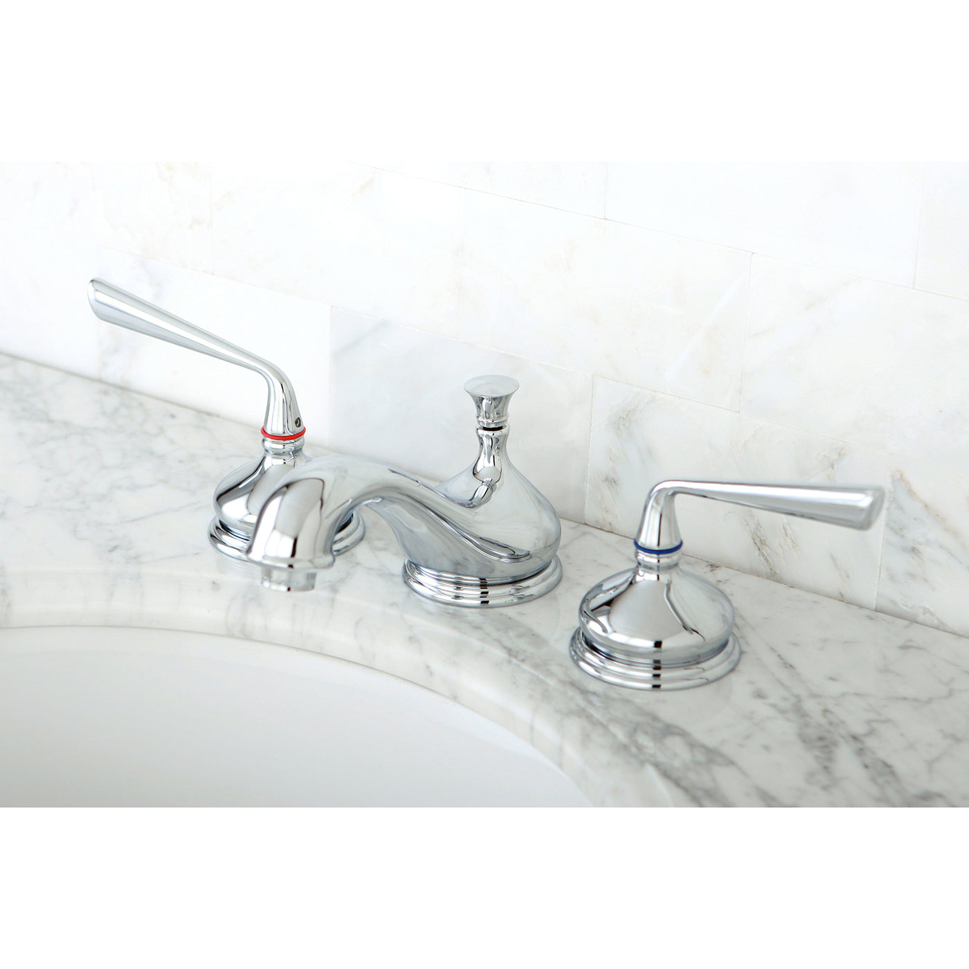Elements of Design ES1161ZL Widespread Bathroom Faucet with Brass Pop-Up, Polished Chrome
