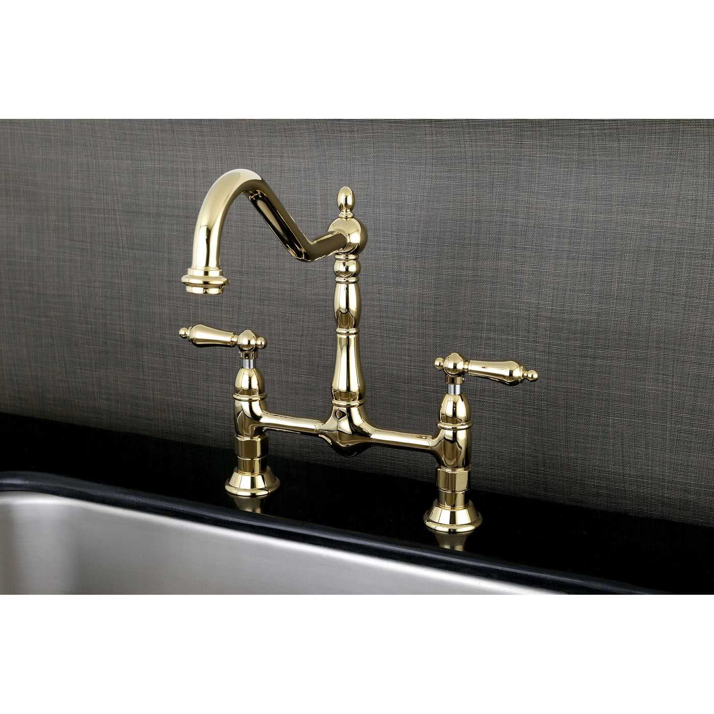 Elements of Design ES1172AL Bridge Kitchen Faucet, Polished Brass