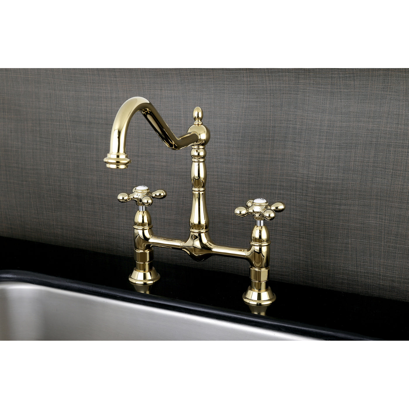 Elements of Design ES1172AX Bridge Kitchen Faucet, Polished Brass