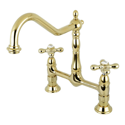 Elements of Design ES1172AX Bridge Kitchen Faucet, Polished Brass