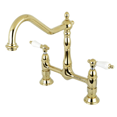 Elements of Design ES1172PL Bridge Kitchen Faucet, Polished Brass
