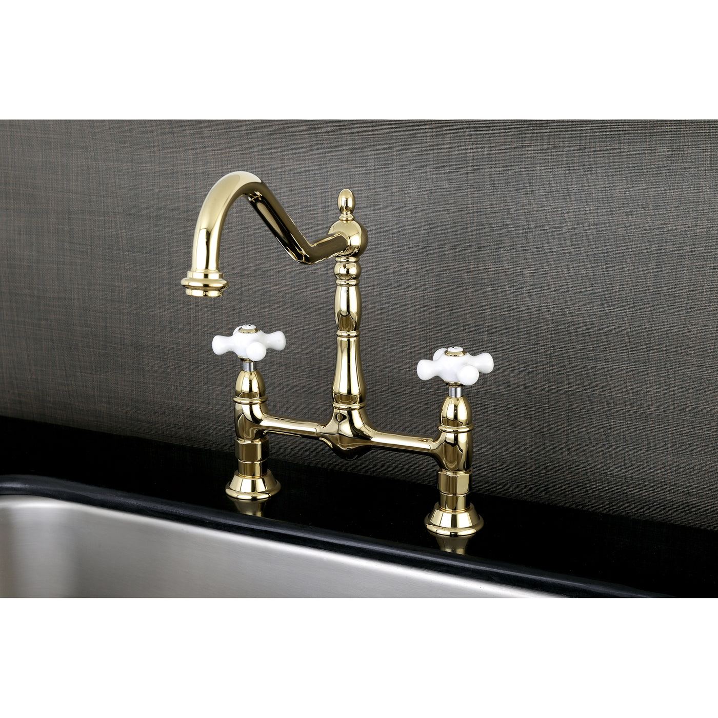 Elements of Design ES1172PX Bridge Kitchen Faucet, Polished Brass