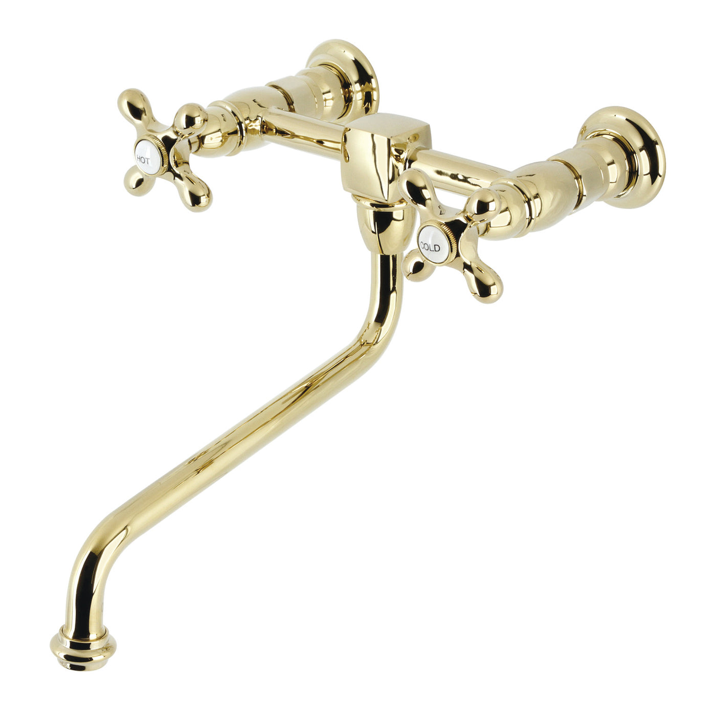 Elements of Design ES1202AX Wall Mount Kitchen Faucet, Polished Brass