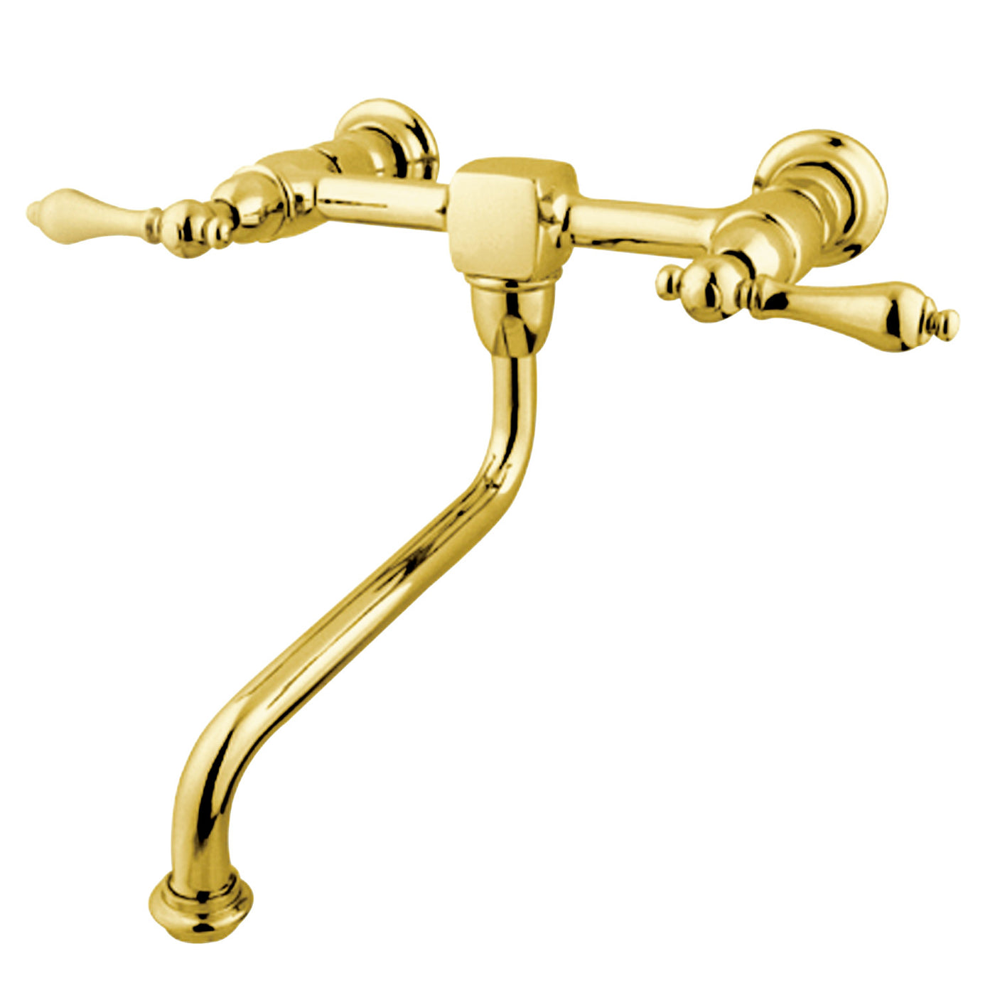 Elements of Design ES1212AL Wall Mount Bathroom Faucet, Polished Brass