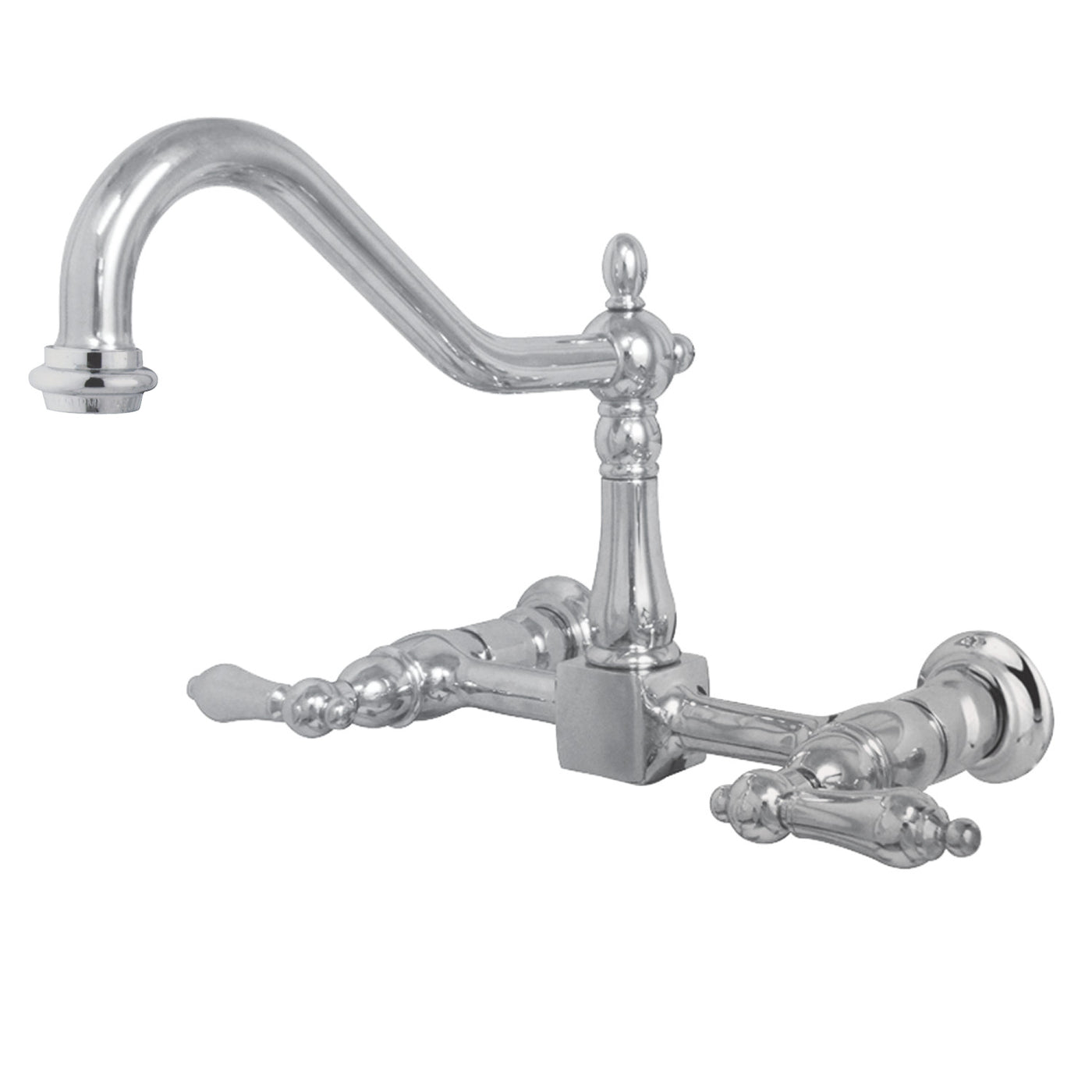 Elements of Design ES1241AL Two-Handle Wall Mount Bridge Kitchen Faucet, Polished Chrome