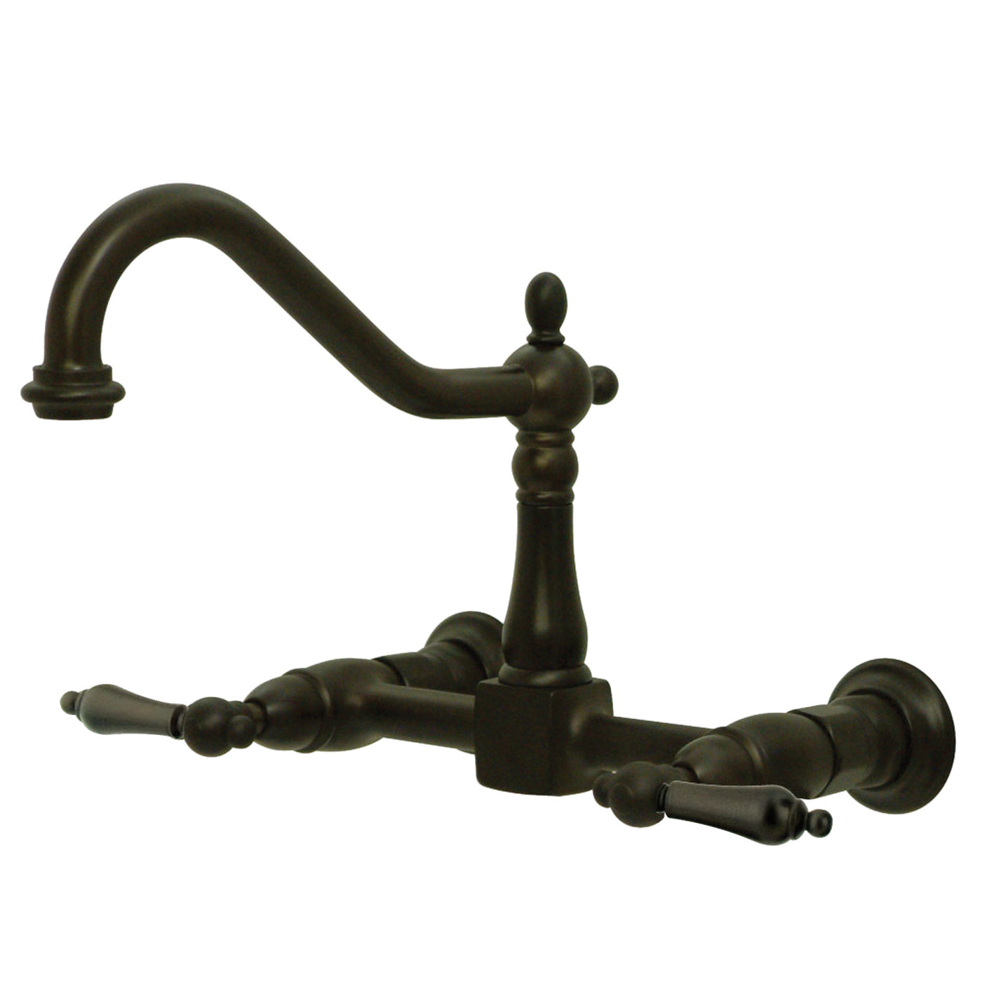 Elements of Design ES1245AL Two-Handle Wall Mount Bridge Kitchen Faucet, Oil Rubbed Bronze