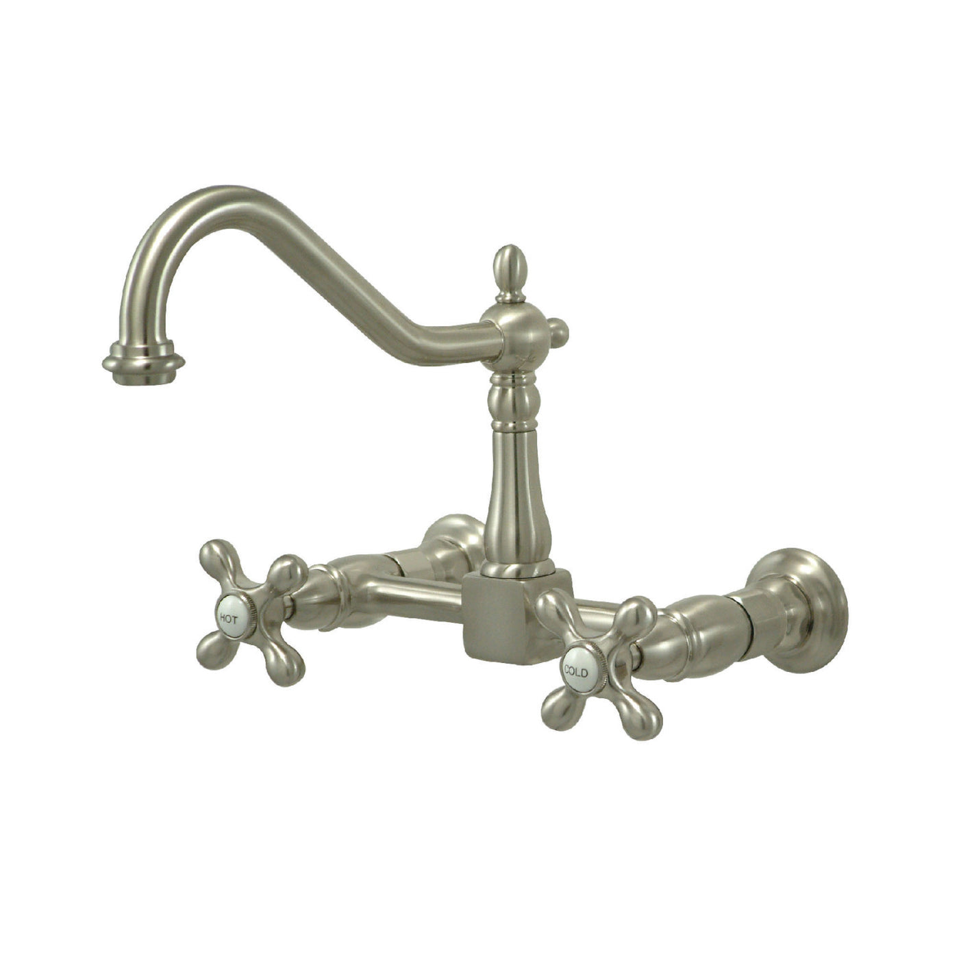 Elements of Design ES1248AX Two-Handle Wall Mount Bridge Kitchen Faucet, Brushed Nickel