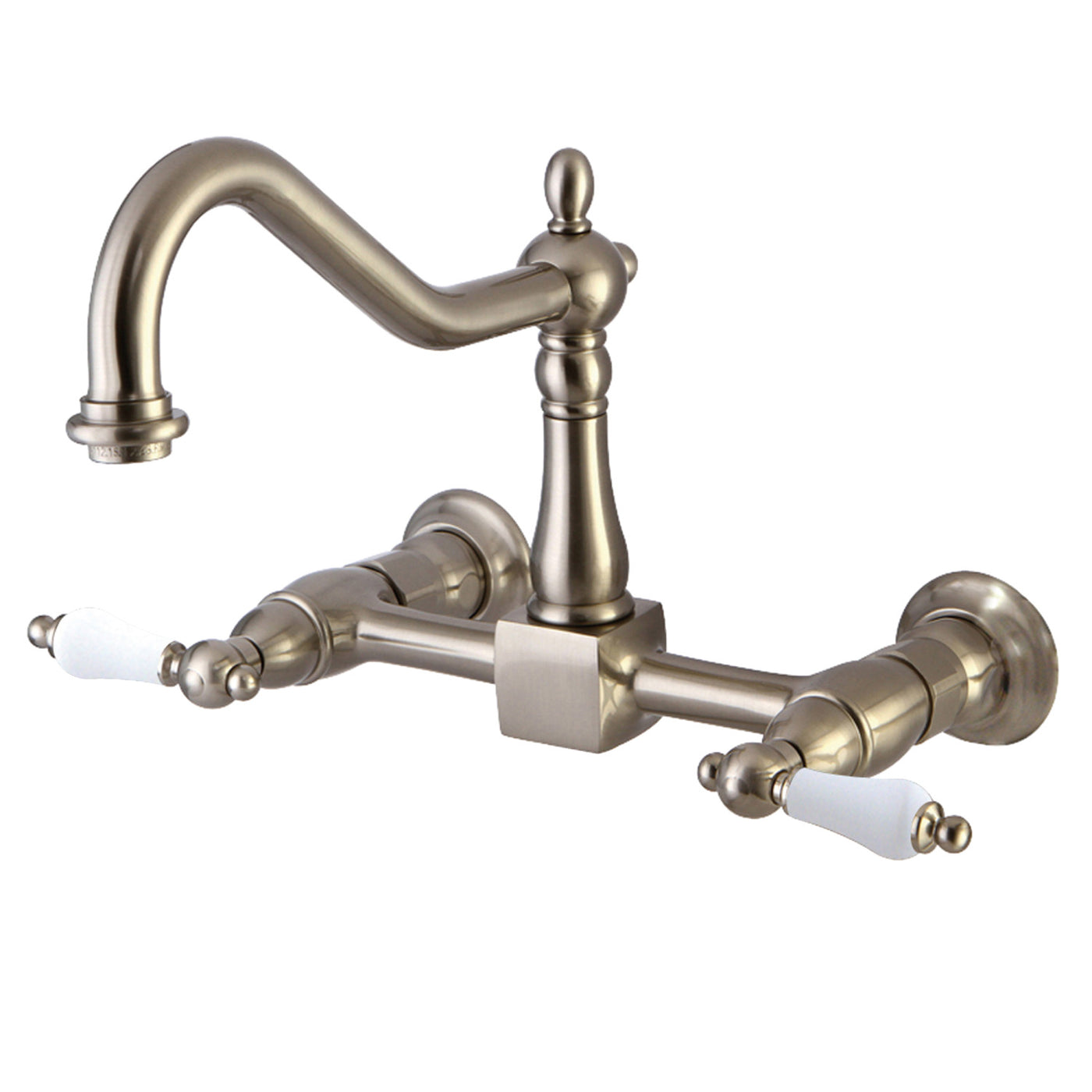 Elements of Design ES1248PL Two-Handle Wall Mount Bridge Kitchen Faucet, Brushed Nickel