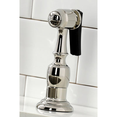 Elements of Design ES1276PXBS Bridge Kitchen Faucet with Brass Sprayer, Polished Nickel