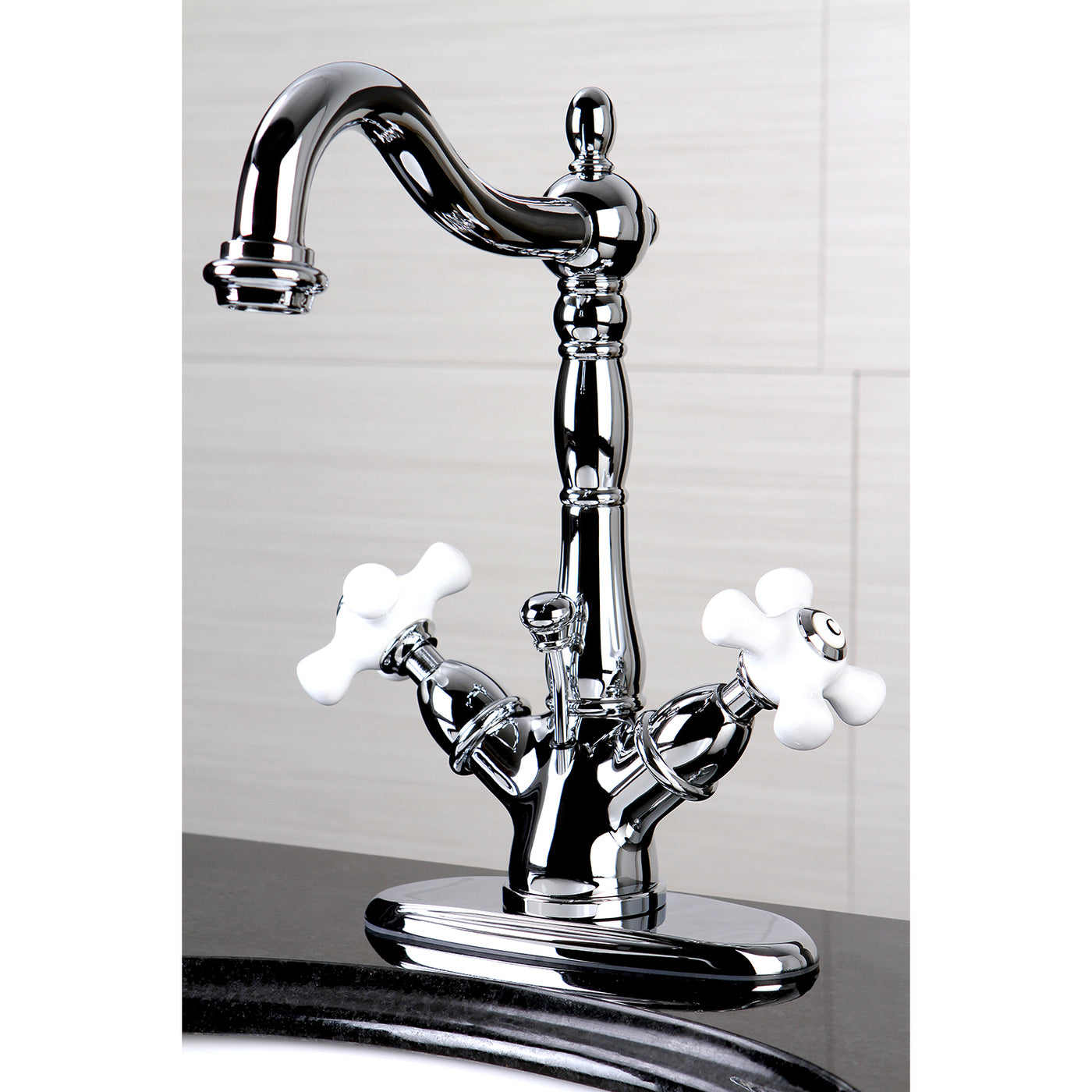 Elements of Design ES1431PX Two-Handle Bathroom Faucet with Brass Pop-Up, Polished Chrome