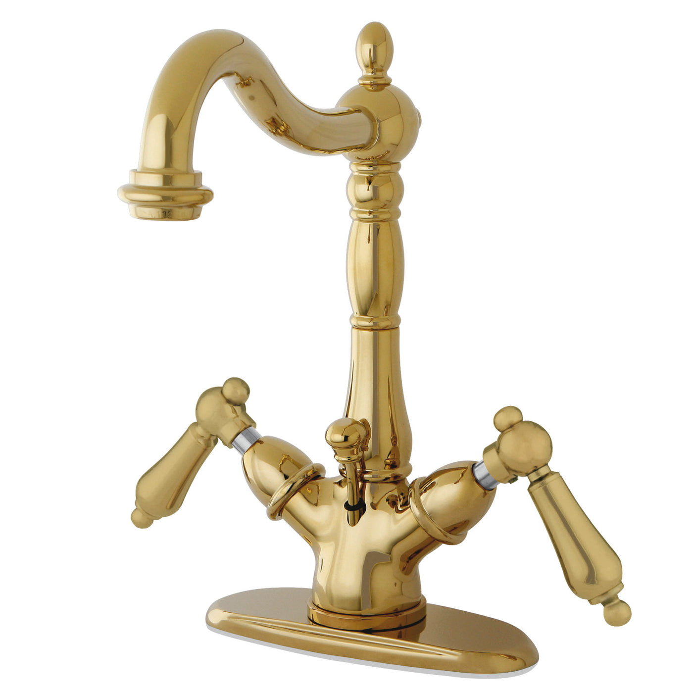 Elements of Design ES1432AL Two-Handle Bathroom Faucet with Brass Pop-Up, Polished Brass