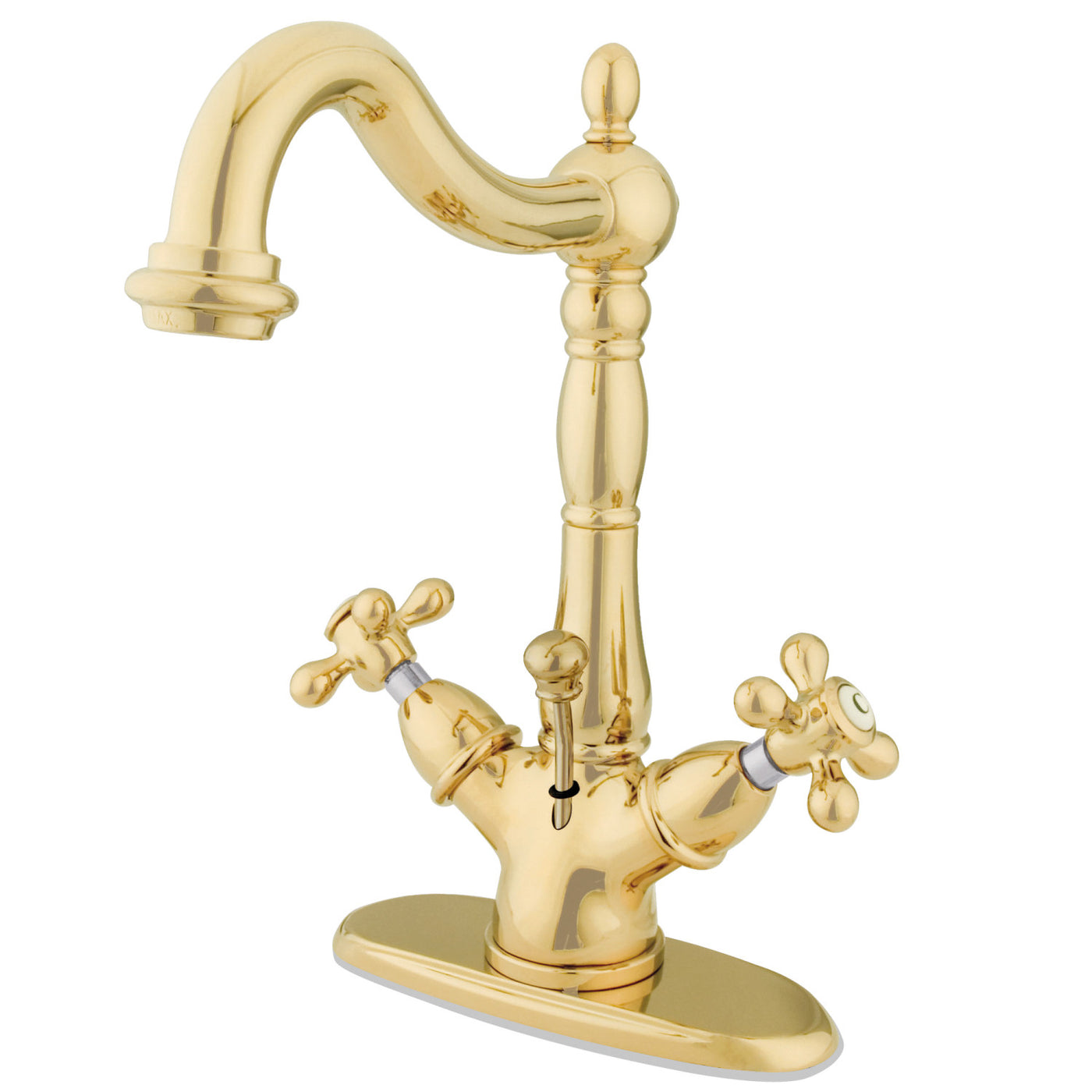 Elements of Design ES1432AX Two-Handle Bathroom Faucet with Brass Pop-Up, Polished Brass