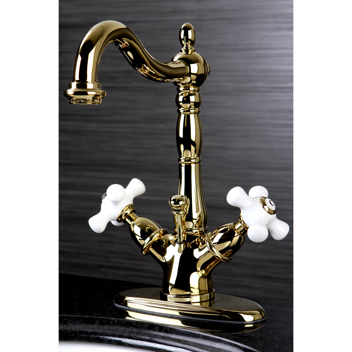 Elements of Design ES1432PX Two-Handle Bathroom Faucet with Brass Pop-Up, Polished Brass
