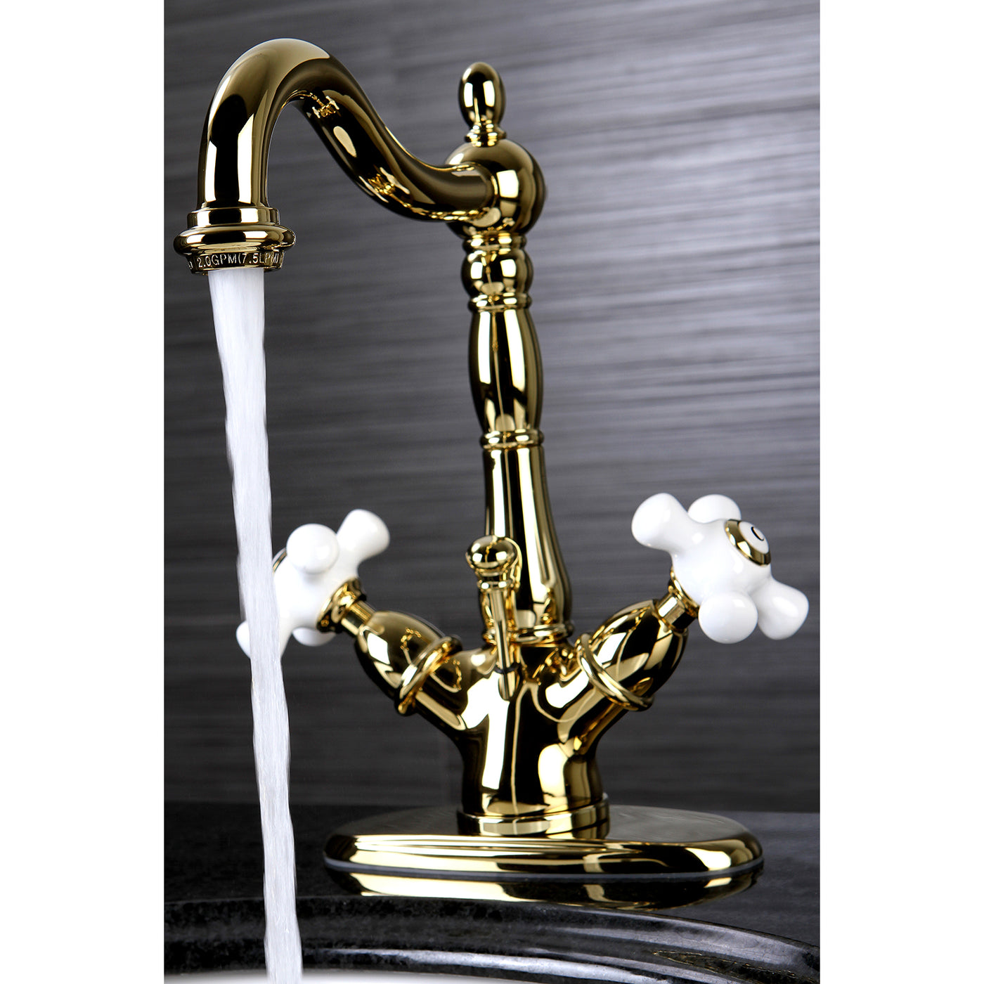 Elements of Design ES1432PX Two-Handle Bathroom Faucet with Brass Pop-Up, Polished Brass