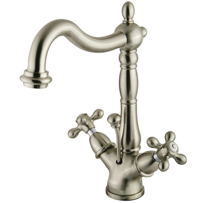 Elements of Design ES1438AX Two-Handle Bathroom Faucet with Brass Pop-Up, Brushed Nickel