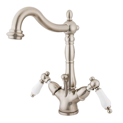 Elements of Design ES1438PL Two-Handle Bathroom Faucet with Brass Pop-Up, Brushed Nickel