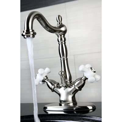 Elements of Design ES1438PX Two-Handle Bathroom Faucet with Brass Pop-Up, Brushed Nickel