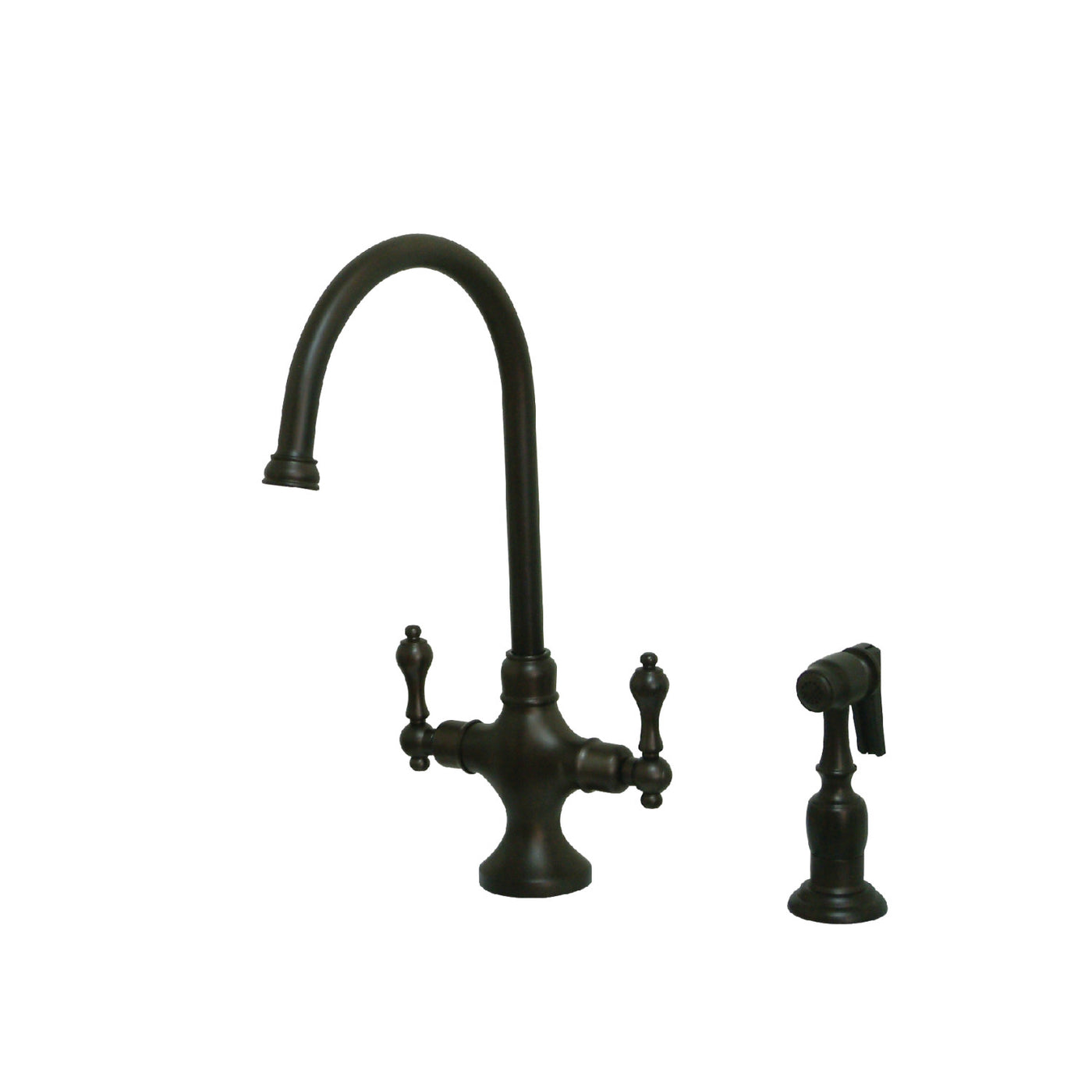Elements of Design ES1765ALBS Two-Handle Kitchen Faucet with Brass Sprayer, Oil Rubbed Bronze
