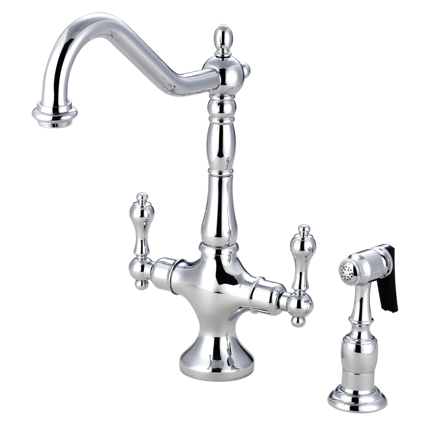 Elements of Design ES1771ALBS 2-Handle Kitchen Faucet with Brass Sprayer, Polished Chrome