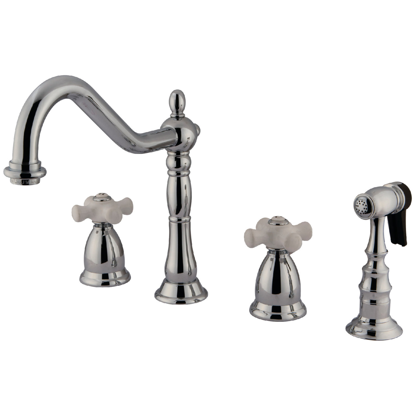 Elements of Design ES1791PXBS Widespread Kitchen Faucet with Brass Sprayer, Polished Chrome