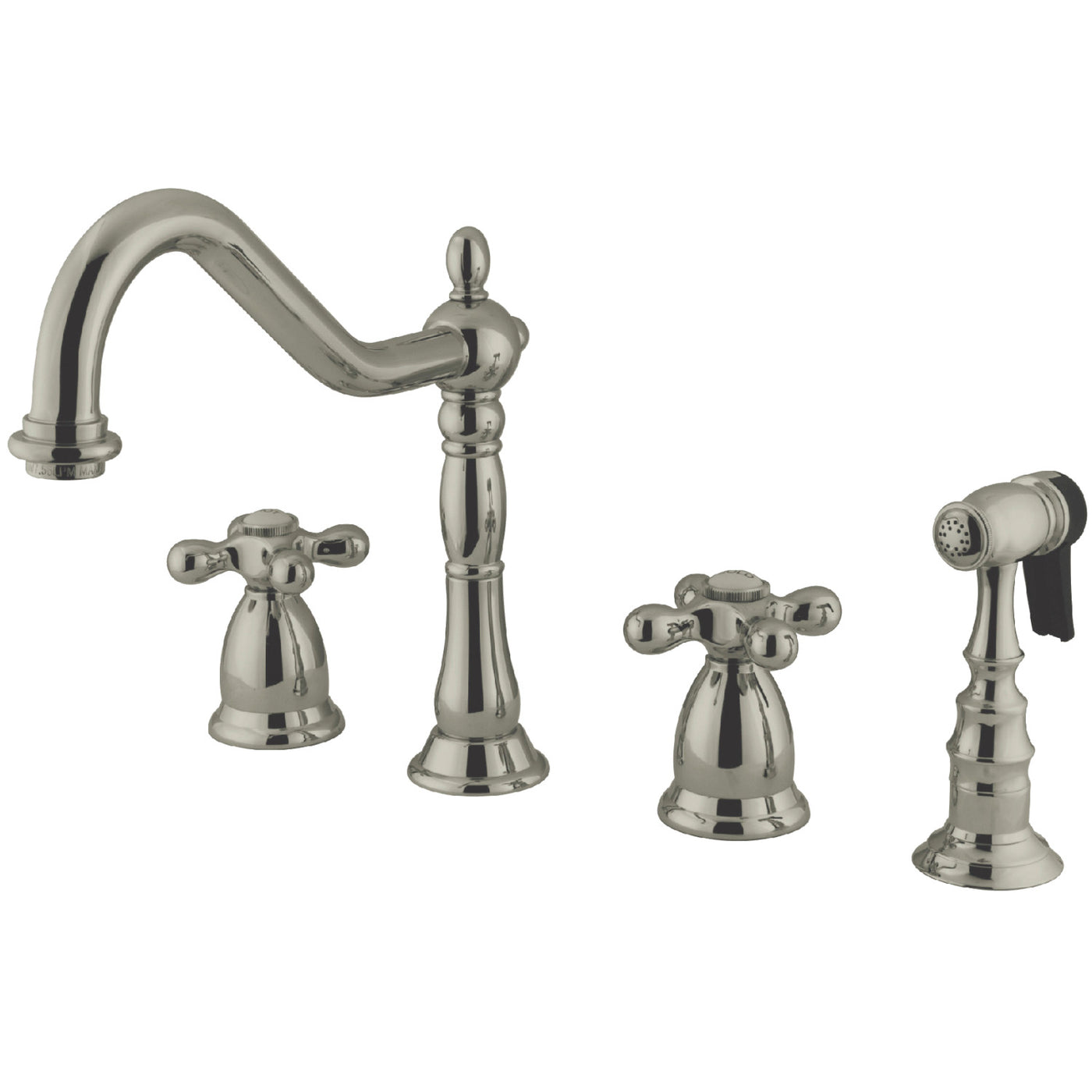 Elements of Design ES1798AXBS Widespread Kitchen Faucet with Brass Sprayer, Brushed Nickel