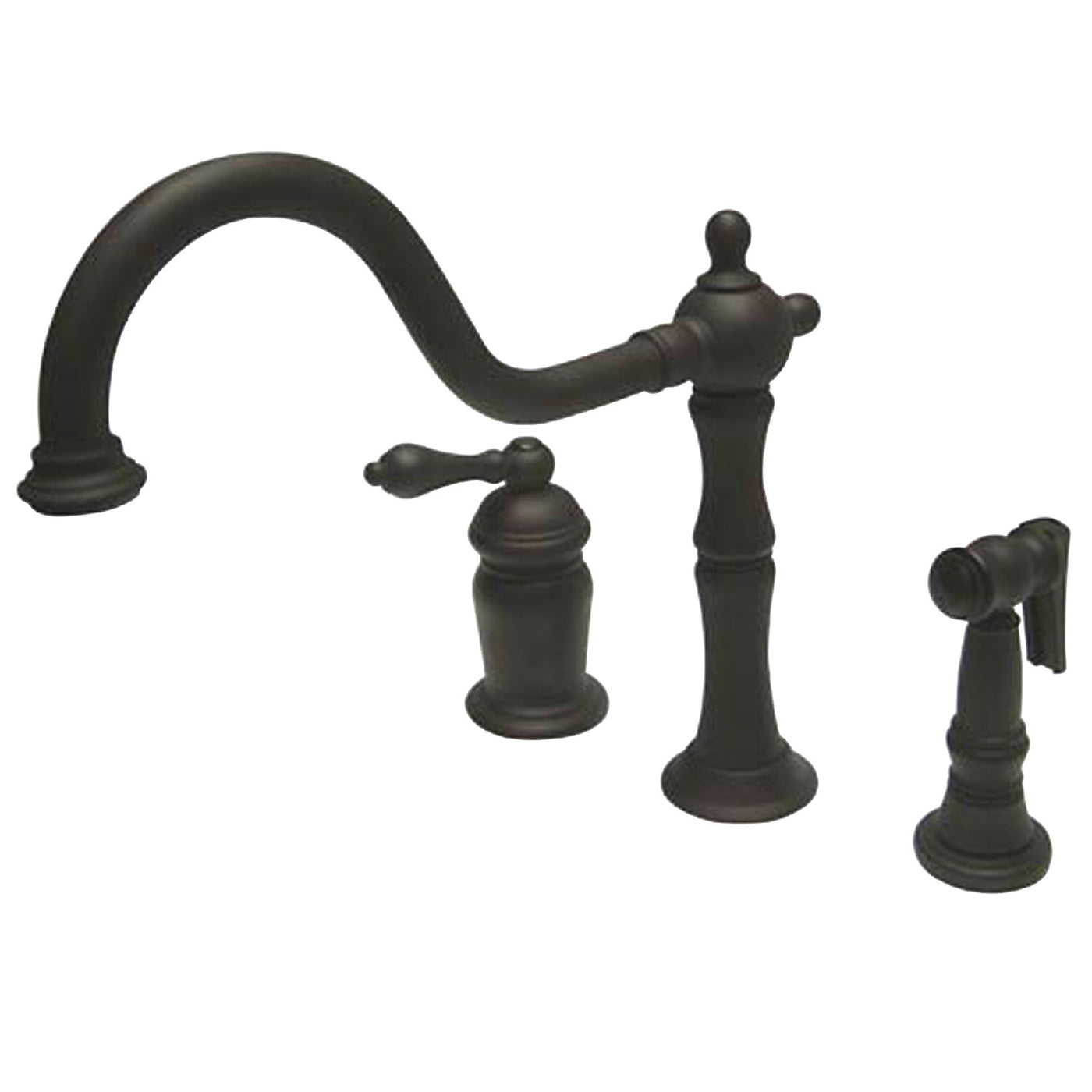 Elements of Design ES1815ALBS Single-Handle Widespread Kitchen Faucet with Brass Sprayer, Oil Rubbed Bronze