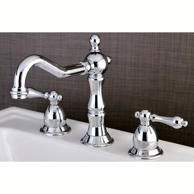 Elements of Design ES1971AL Widespread Bathroom Faucet with Brass Pop-Up, Polished Chrome