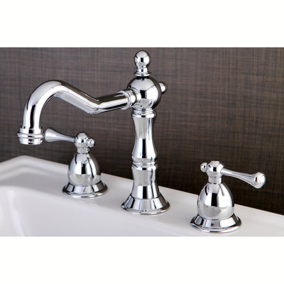 Elements of Design ES1971BL Widespread Bathroom Faucet with Brass Pop-Up, Polished Chrome