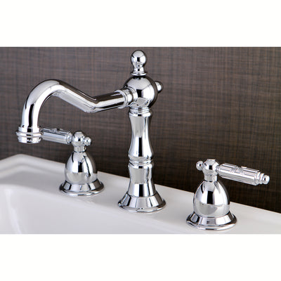 Elements of Design ES1971GL Widespread Bathroom Faucet with Brass Pop-Up, Polished Chrome
