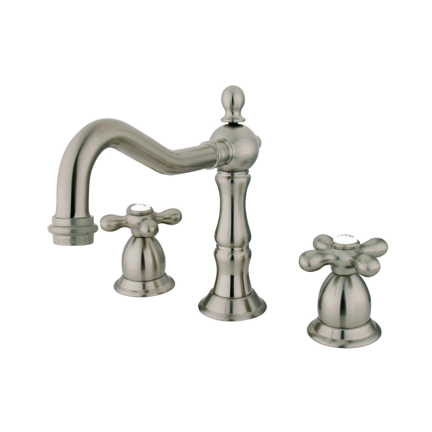 Elements of Design ES1978AX Widespread Bathroom Faucet with Brass Pop-Up, Brushed Nickel
