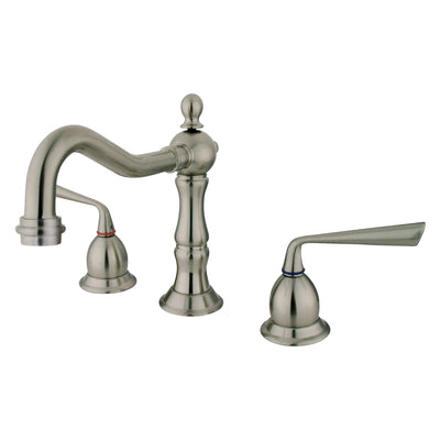 Elements of Design ES1978ZL Widespread Bathroom Faucet with Brass Pop-Up, Brushed Nickel
