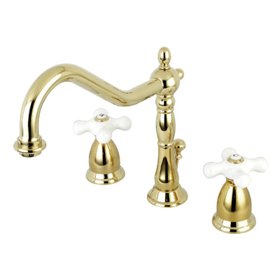 Elements of Design ES1992PX Widespread Bathroom Faucet with Brass Pop-Up, Polished Brass