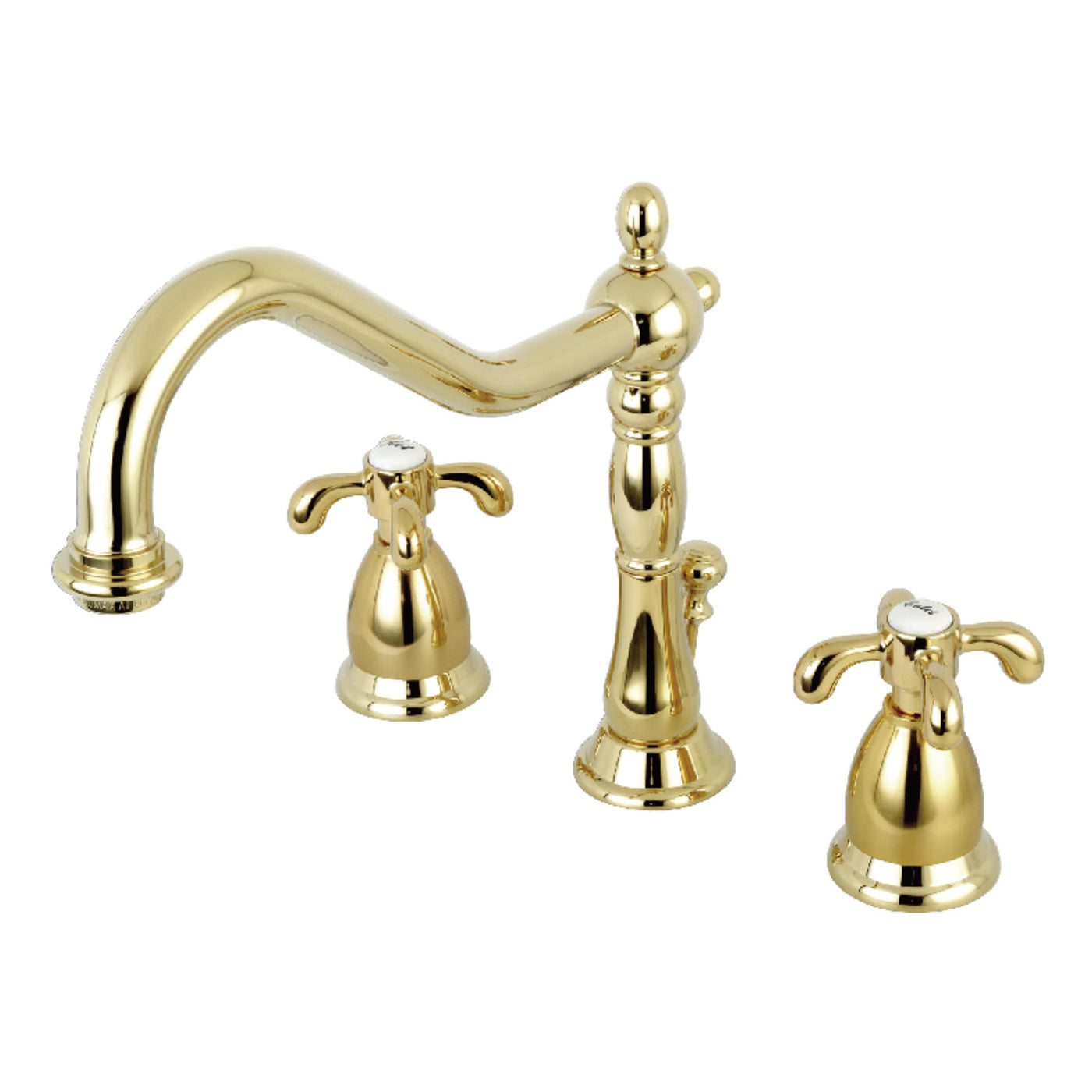 Elements of Design ES1992TX Widespread Bathroom Faucet with Brass Pop-Up, Polished Brass