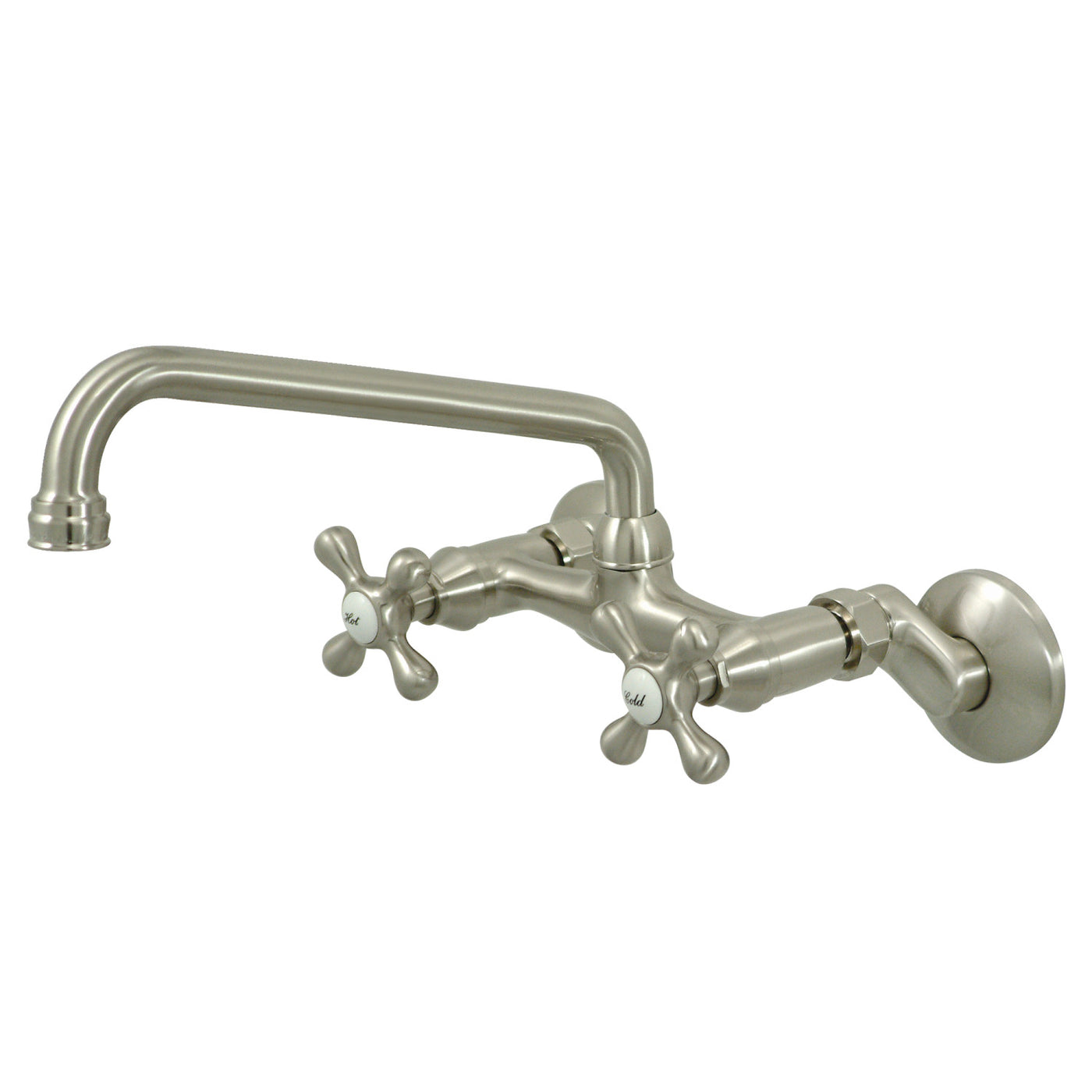 Elements of Design ES2008X Two-Handle Adjustable Center Wall Mount Kitchen Faucet, Brushed Nickel