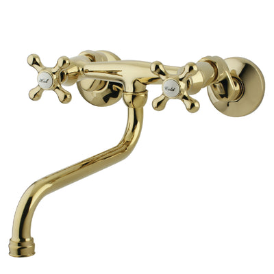 Elements of Design ES215PB Adjustable Center Wall Mount Bathroom Faucet, Polished Brass