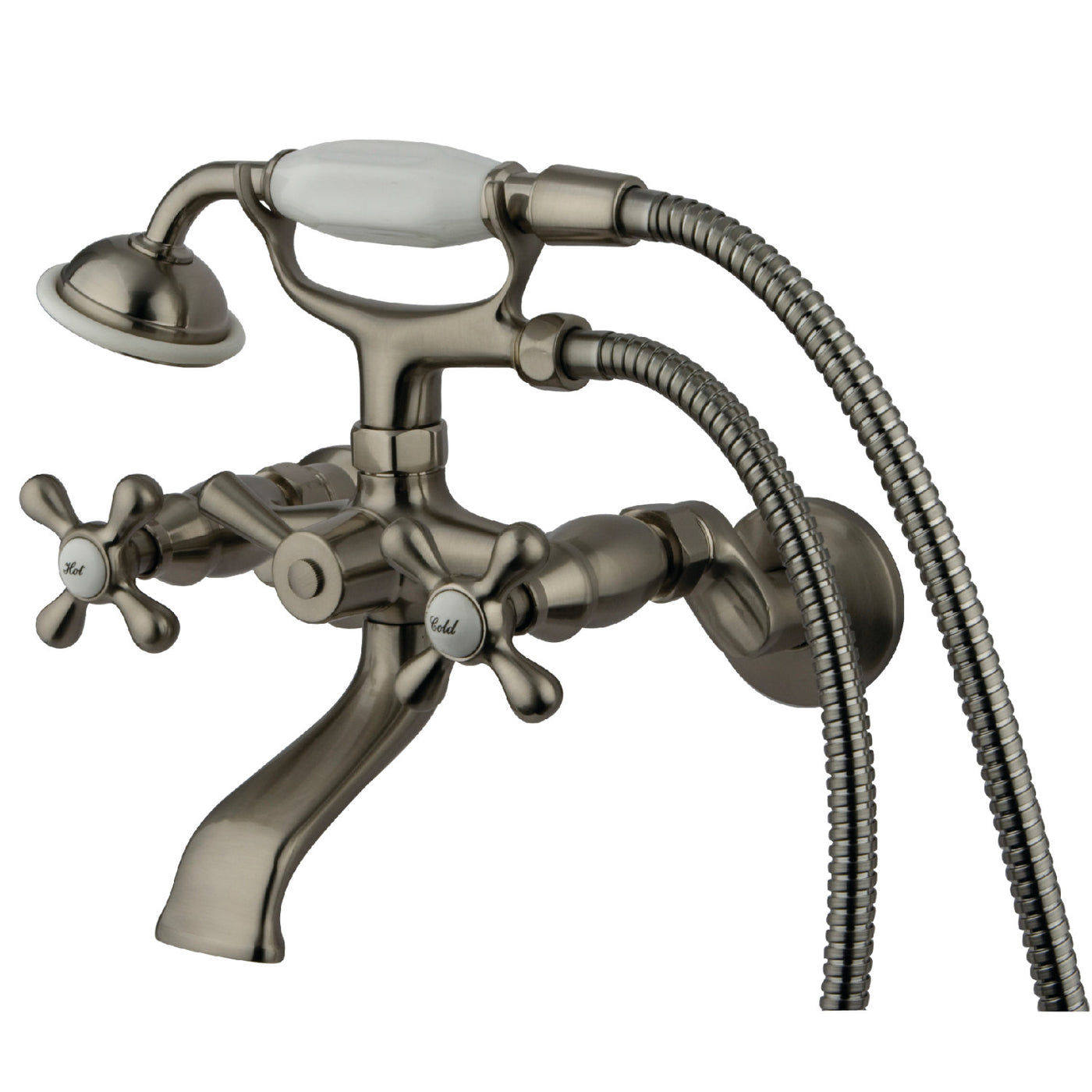 Elements of Design ES2658X Adjustable Center Tub Wall Mount Clawfoot Tub Faucet, Brushed Nickel