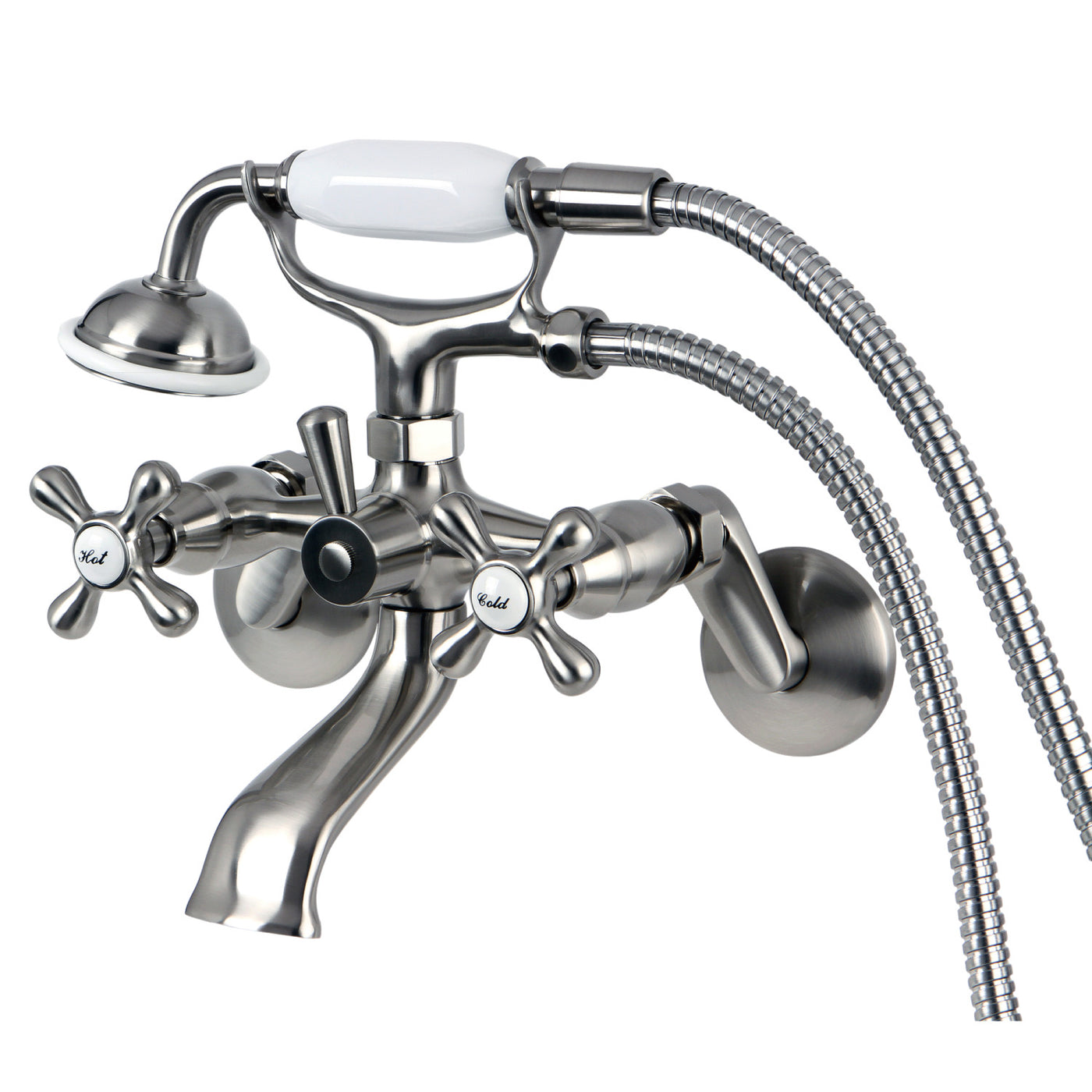 Elements of Design ES2668X 6-Inch Adjustable Wall Mount Clawfoot Tub Faucet, Brushed Nickel