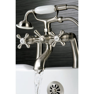 Elements of Design ES2688X Deck Mount Clawfoot Tub Faucet with Hand Shower, Brushed Nickel