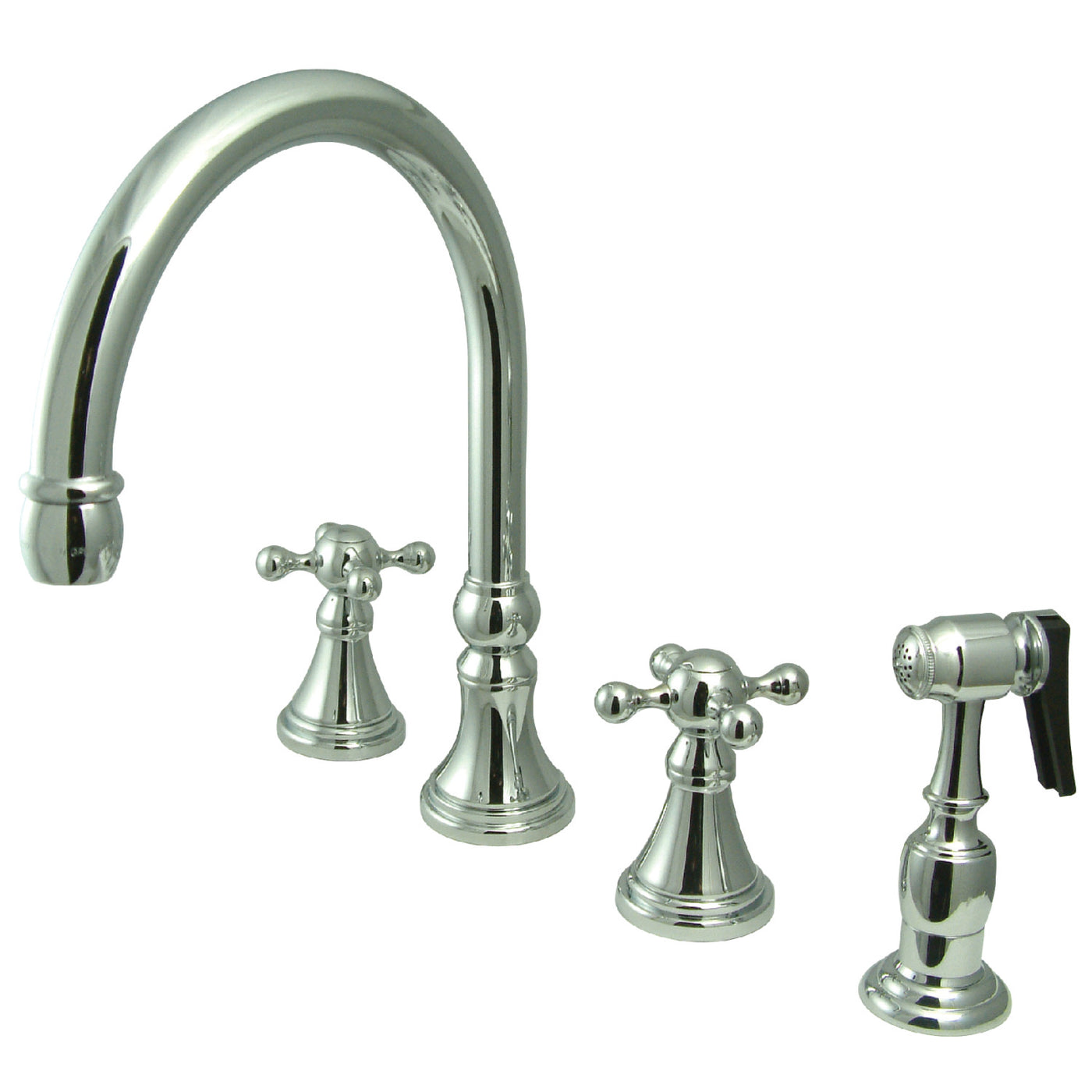 Elements of Design ES2791KXBS Widespread Kitchen Faucet with Brass Sprayer, Polished Chrome