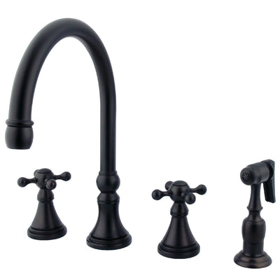 Elements of Design ES2795KXBS Widespread Kitchen Faucet with Brass Sprayer, Oil Rubbed Bronze