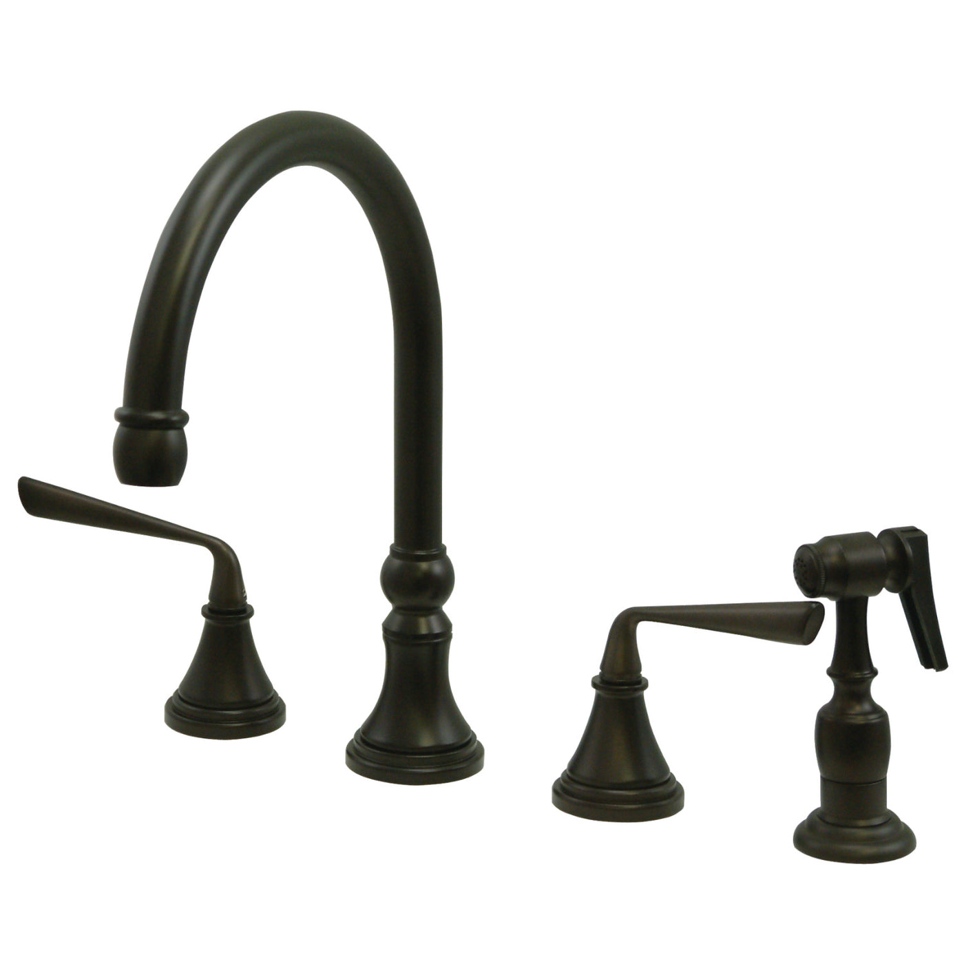 Elements of Design ES2795ZLBS Widespread Kitchen Faucet with Brass Sprayer, Oil Rubbed Bronze